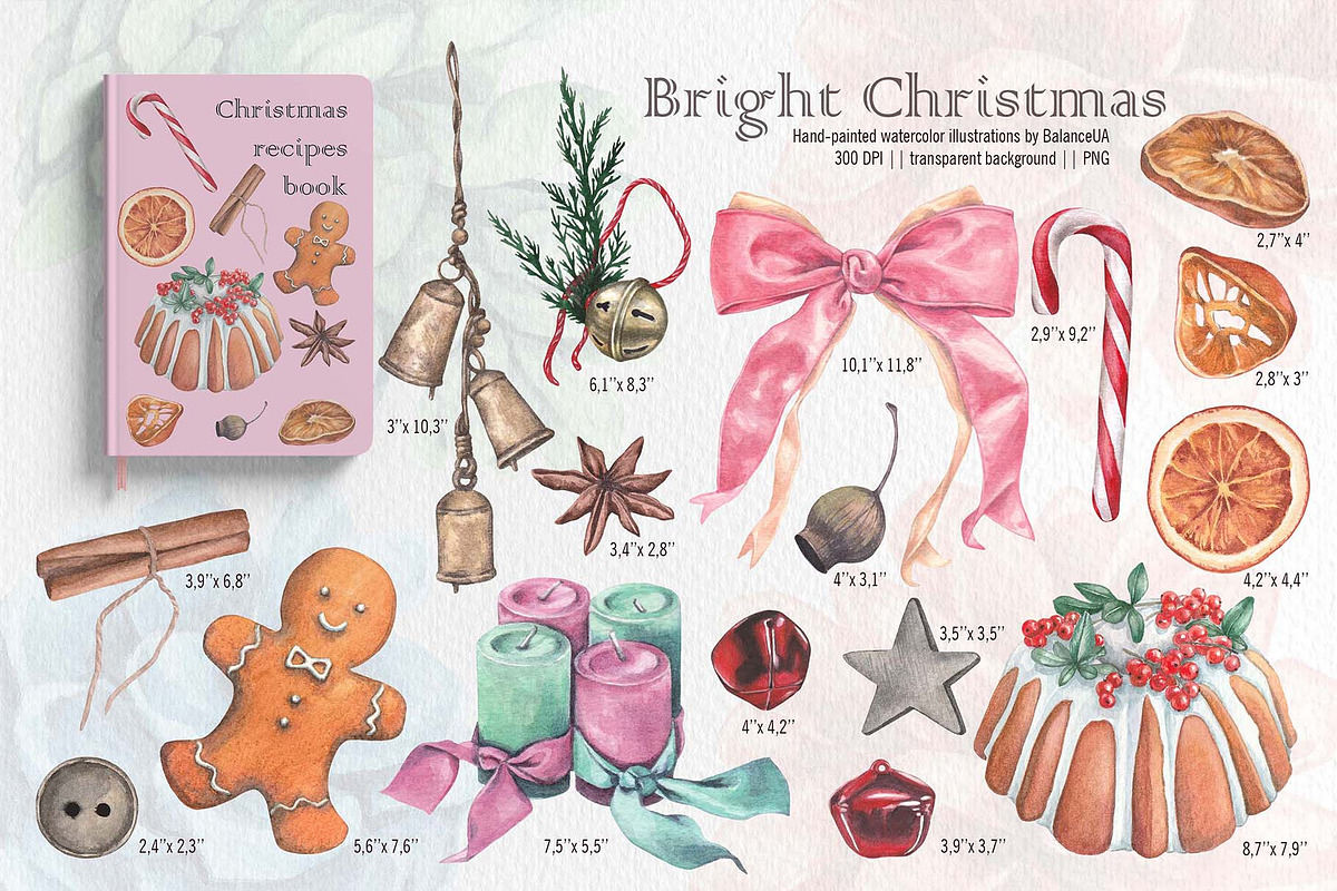Christmas Watercolor Illustrations, a Decorative Illustration by BalanceUA (Photo 5 of 18)