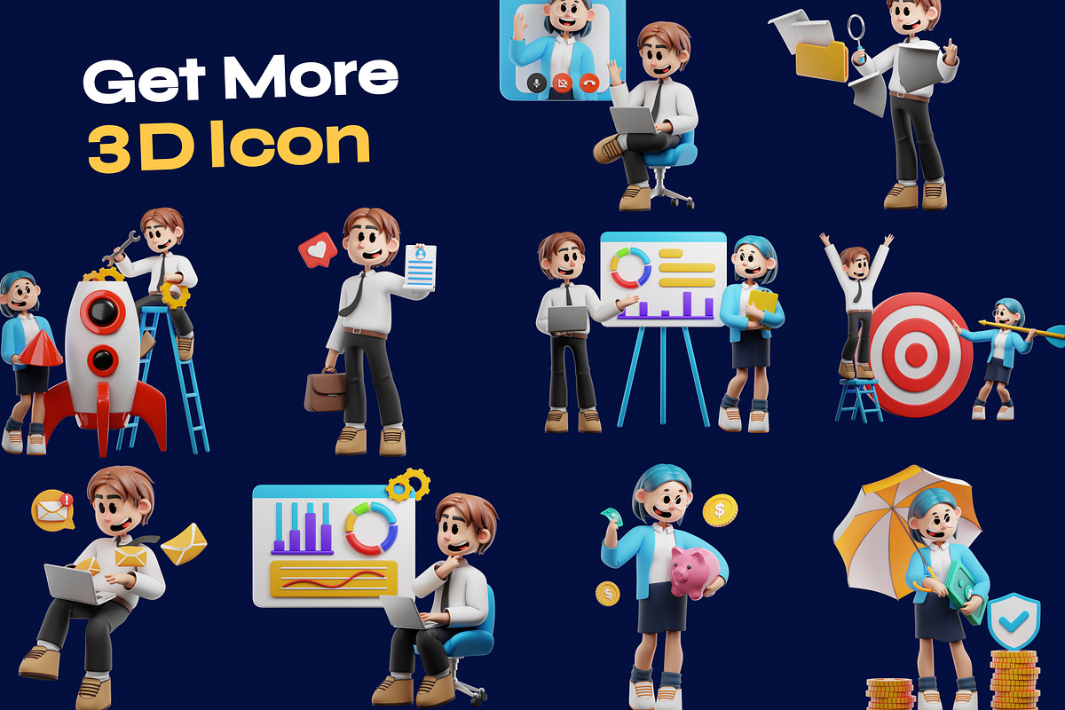 Business & Startup 3D Character Illu, a Characters & Person 3D Model by orenjidesign (Photo 7 of 8)