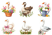Spring Goose Clipart PNG, an Illustration by Designking (Thumbnail 2 of 5)