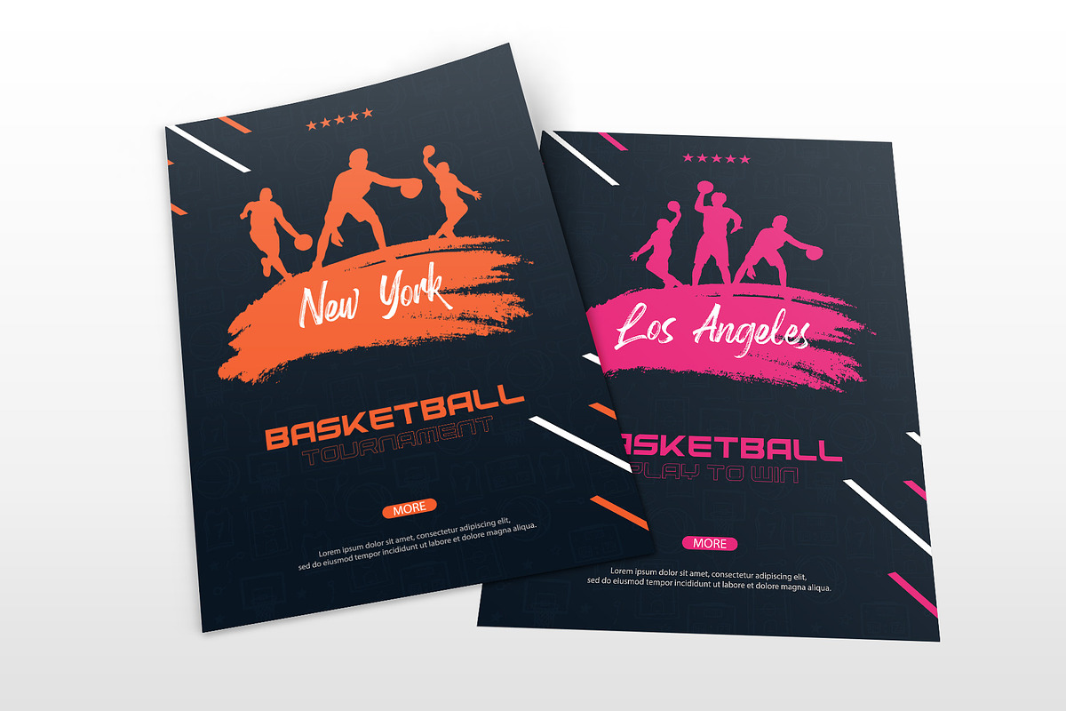 Set of 6 Basketball Posters, a Flyer Template by Leo Edition (Photo 3 of 5)