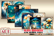 Alien Goddess Junk Journal Pages, an Object Illustration by CraftArtStory (Thumbnail 4 of 5)