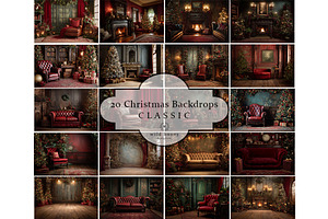 Christmas Digital Backdrops BUNDLE