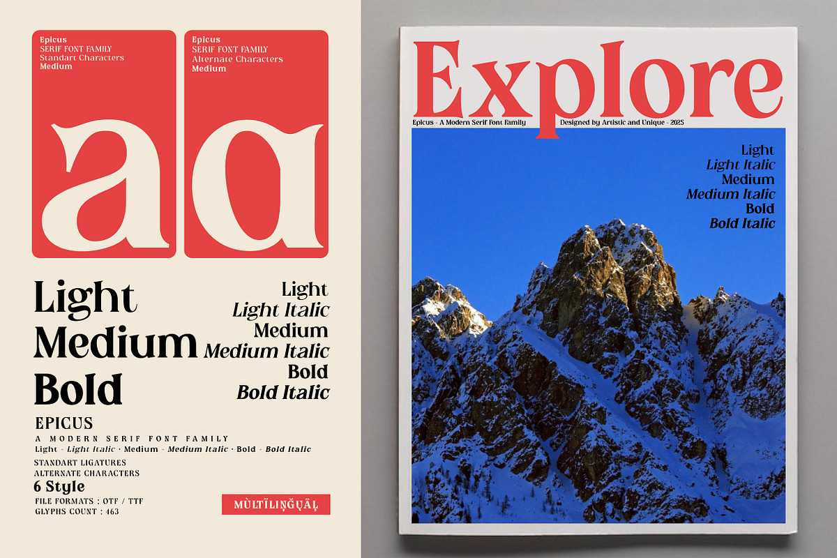 Epicus - Serif font family, a Font by Artistic & Unique (Photo 10 of 14)