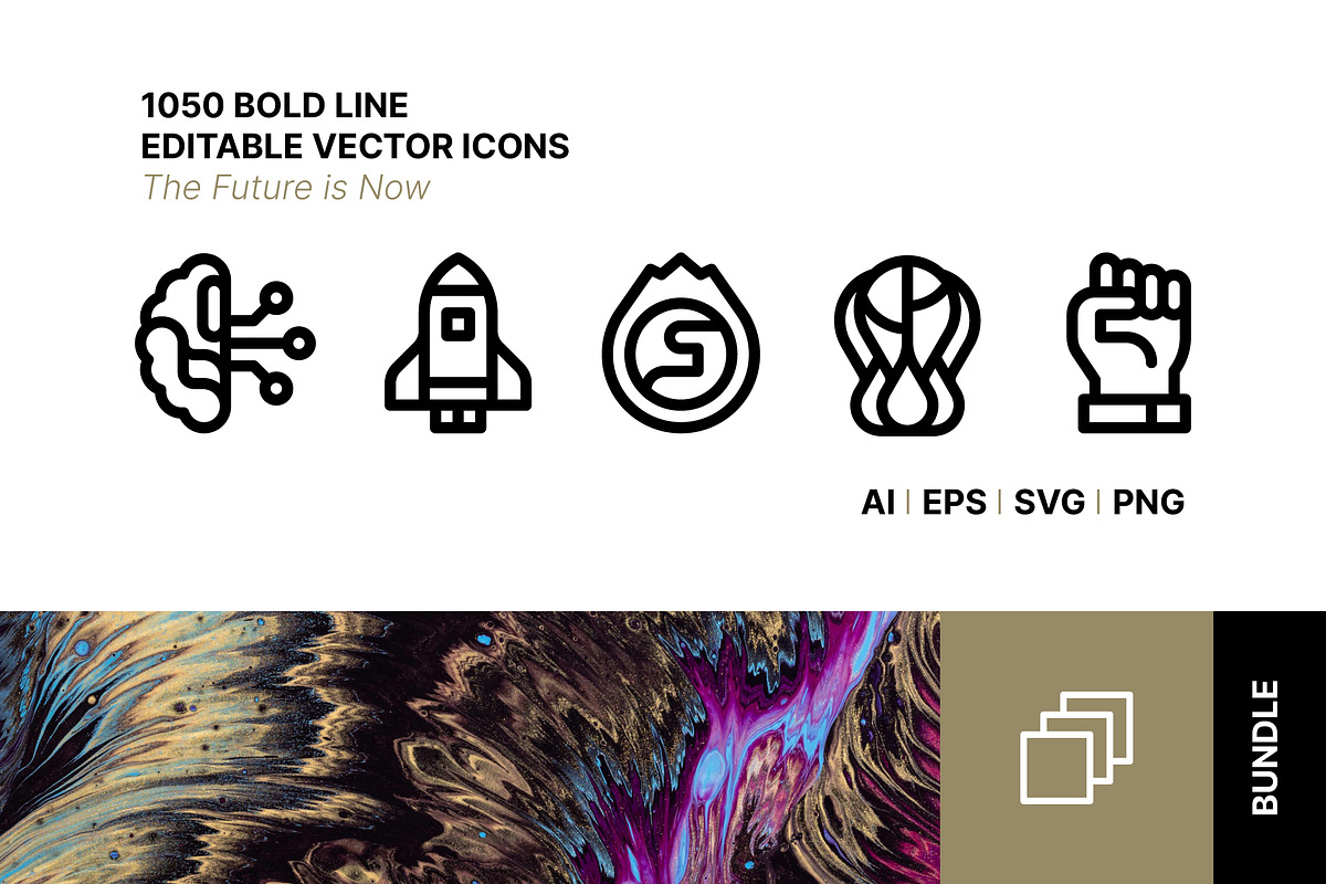 The Future is Now ICON BUNDLE!, an Outline Icon by Side Project (Photo 1 of 12)
