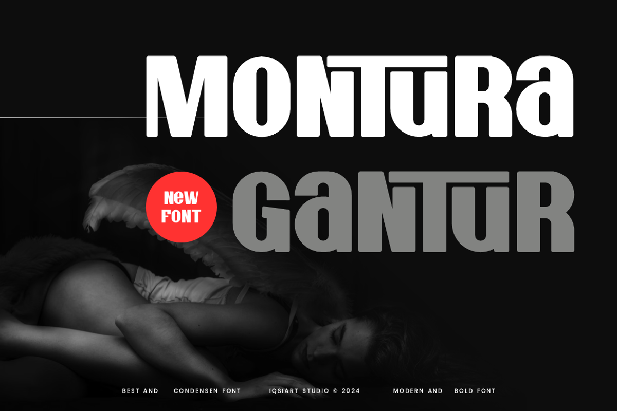 Montura Gantur - Block Font, a Sans Serif Font by Iqsiart Studio (Photo 1 of 7)