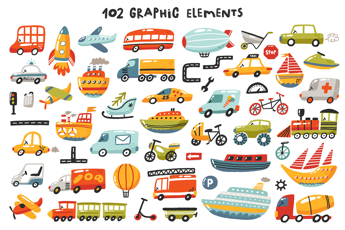 Kids transport collection, a Graphic by Murvin (Photo 2 of 15)
