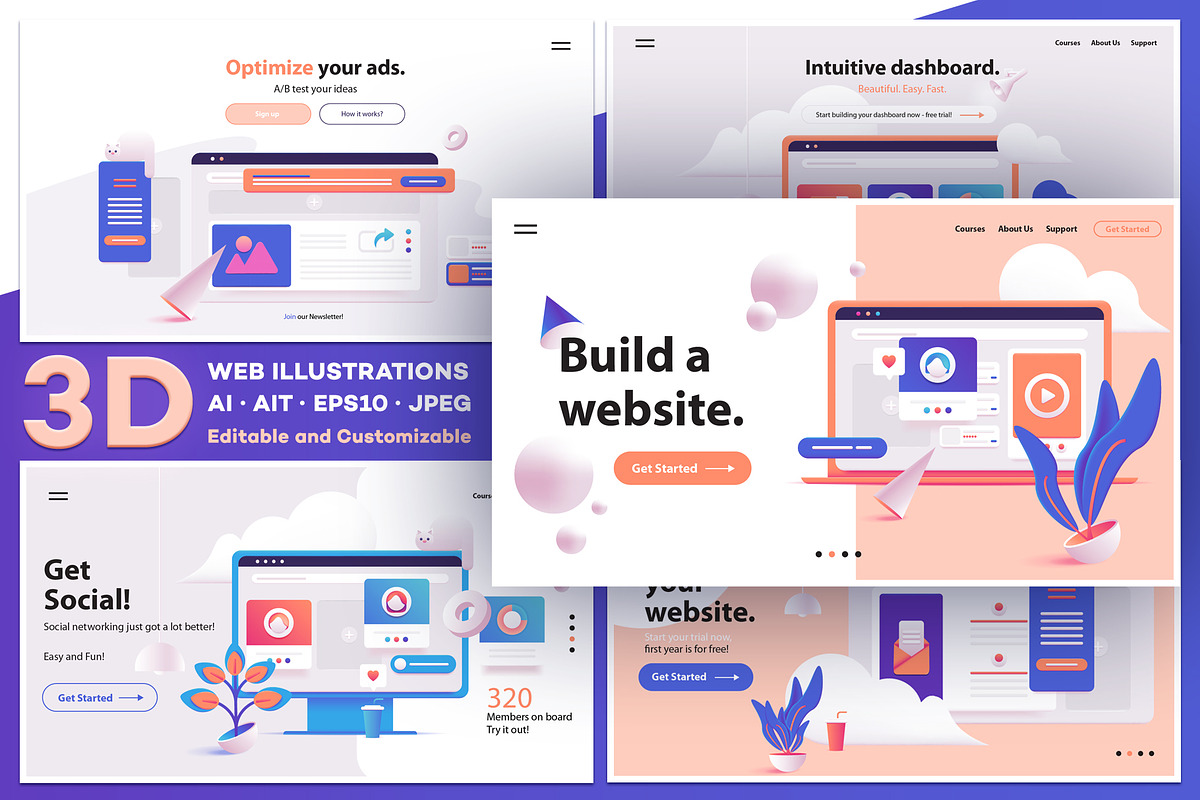 3D Web Illustrations- Hero Headers, a Landing Page Template by Polar Vectors (Photo 1 of 7)