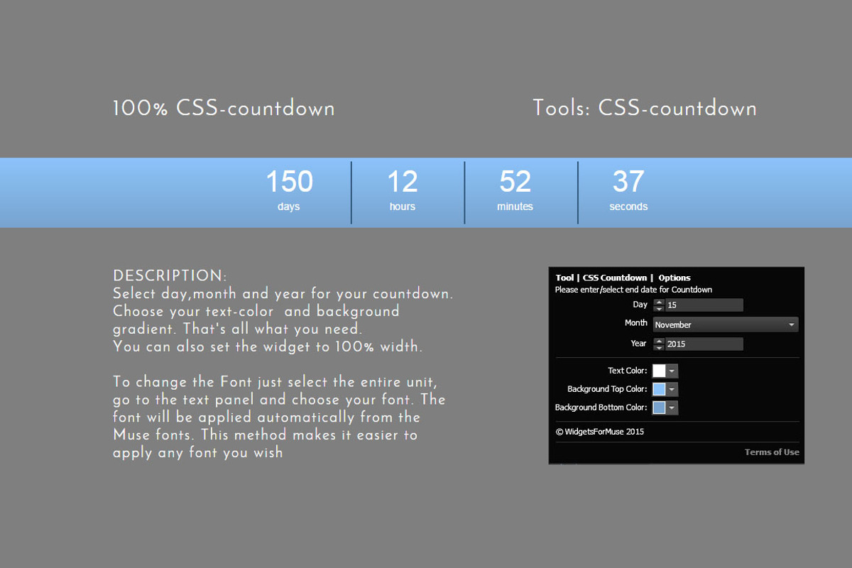 Tools | CSS Countdown, a Plug-in Add-On by Spark Tools (Photo 2 of 2)