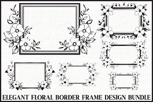Elegant Floral Frame Bundle, an Illustration by Creativeshirt