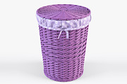 Wicker Laundry Basket 03 Purple, an Object 3D Model by Markelos (Thumbnail 1 of 12)