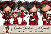 Quirky Christmas Girl Clipart, an Illustration by DreamArtGraphic (Thumbnail 1 of 4)