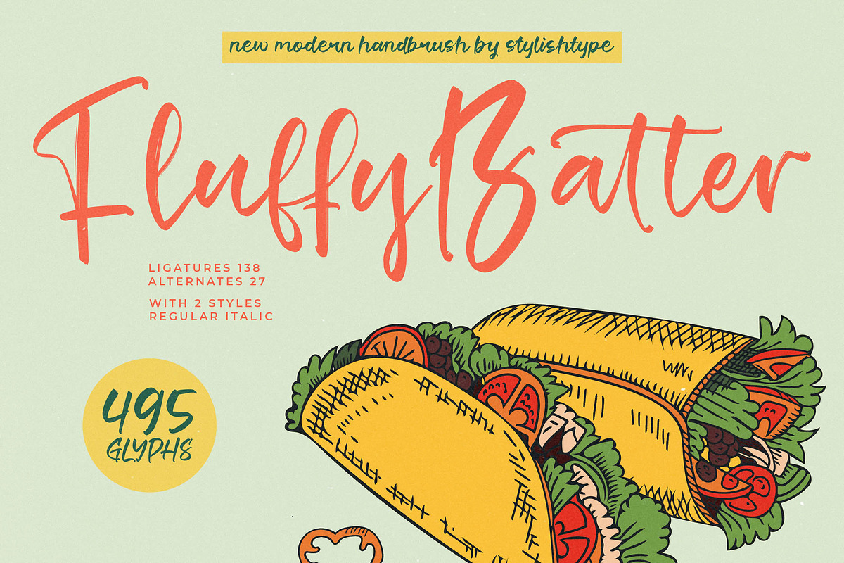 Fluffy Batter Modern Handbrush Font, a Script Font by stylishtype.co (Photo 1 of 15)
