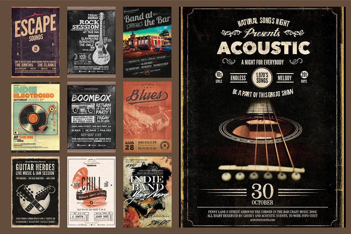 30 Indie Flyer Bundle, a Design Template by PopotLane (Photo 3 of 3)