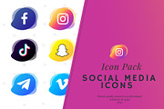 Modern Social Icons Set (15 Icons), an Illustration by soglamun (Thumbnail 1 of 3)