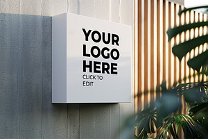 Hanging Logo Sign Mockup