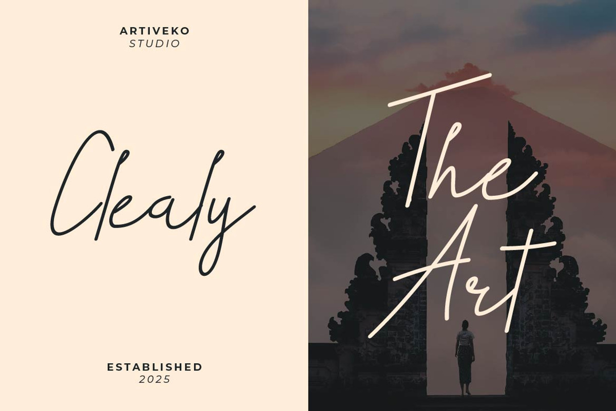 Seraphita Signature Script, a Script Font by Artiveko (Photo 3 of 6)