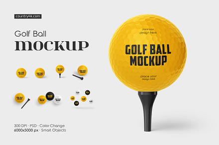 Golf Ball Mockup Set, a Product Mockup by Country4k