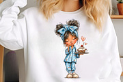 Whimsical valentine coffee girl clip, an Illustration by SinaCreation (Thumbnail 7 of 11)
