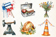 Labor Day Watercolor Clipart, an Illustration by Libby Wishes (Thumbnail 6 of 6)
