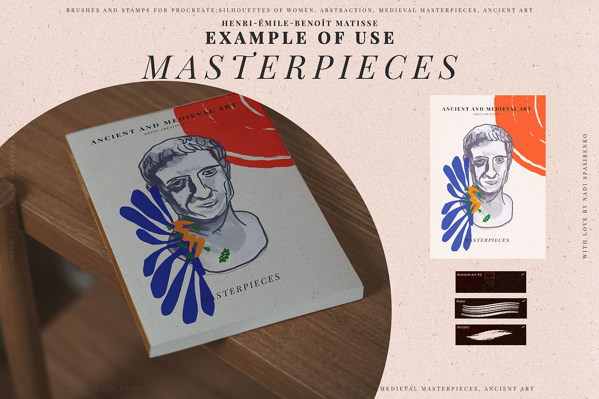 Masterpieces Procreate, PS Stamps, a Brush Add-On by Spasibenko Art