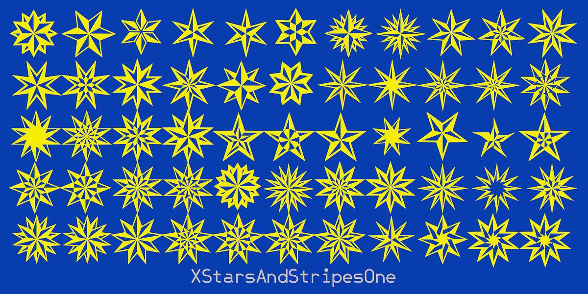 XStarsAndStripes, a Symbol Font by Ingrimayne Type (Photo 4 of 5)