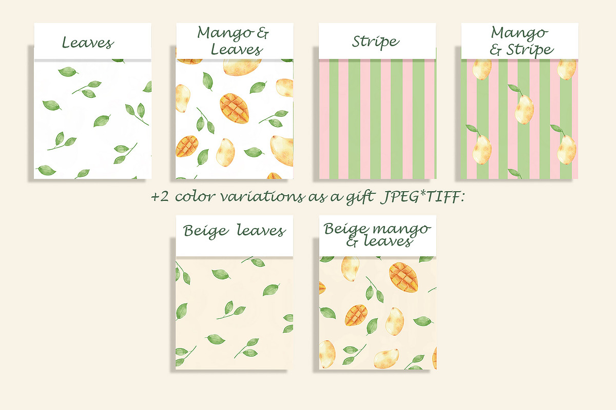 Watercolor Mango Seamless Pattern, a Pattern Graphic by Oksana Dovhopol Art (Photo 8 of 11)