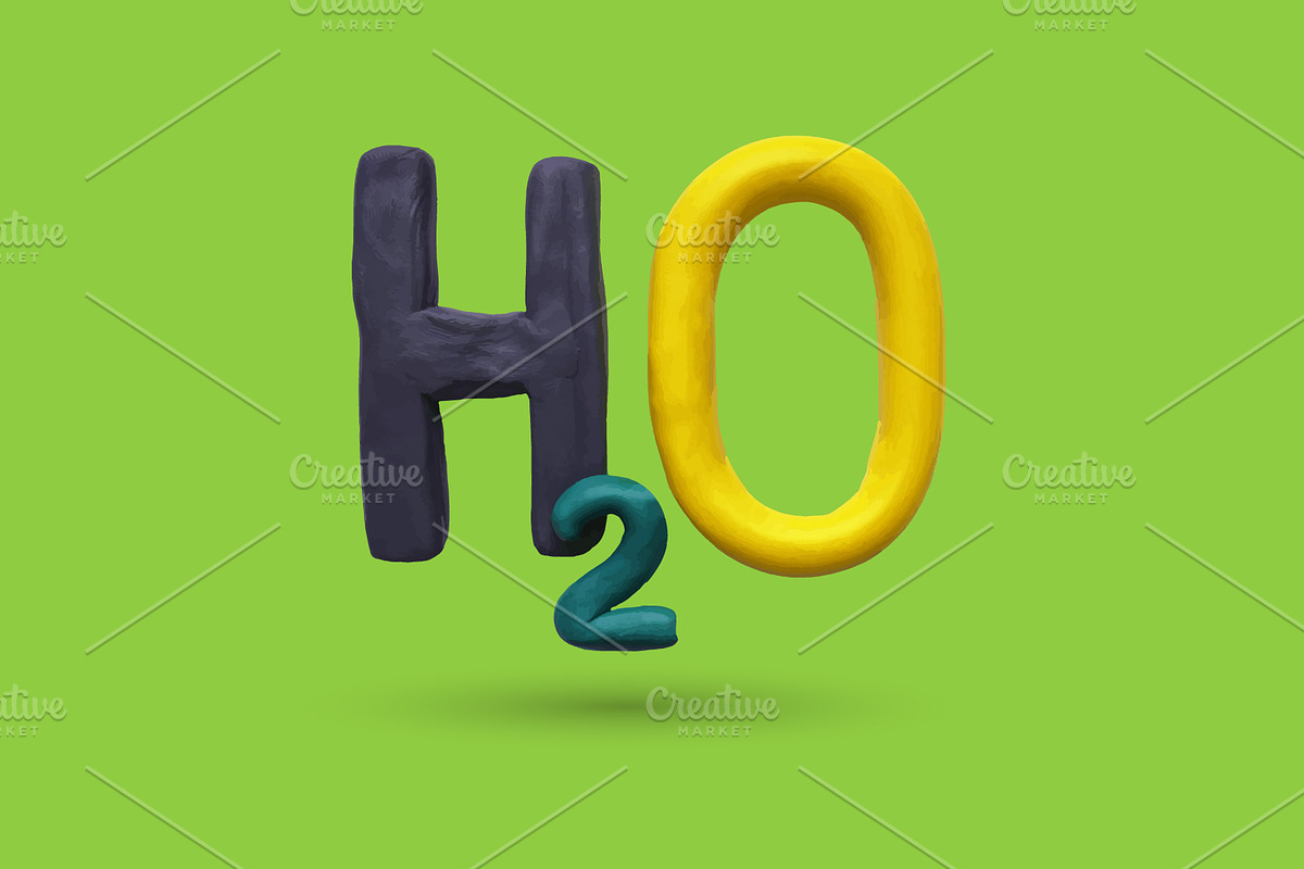 Plasticine vector formula of water, a Branding & Logo Template by The Vector Vault (Photo 3 of 5)