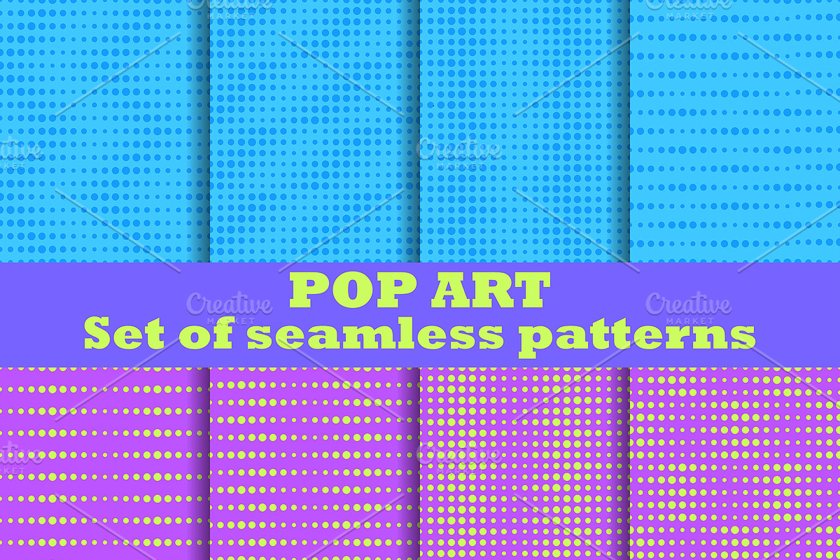 Pop Art seamless pattern set, a Pattern Graphic by Andy Vinnikov
