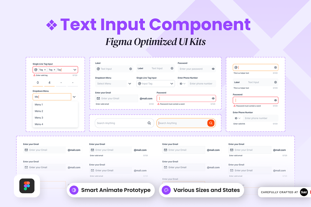 Text Input Component - UI Kits, an UI Kit Template by SLAB! Design (Photo 1 of 3)