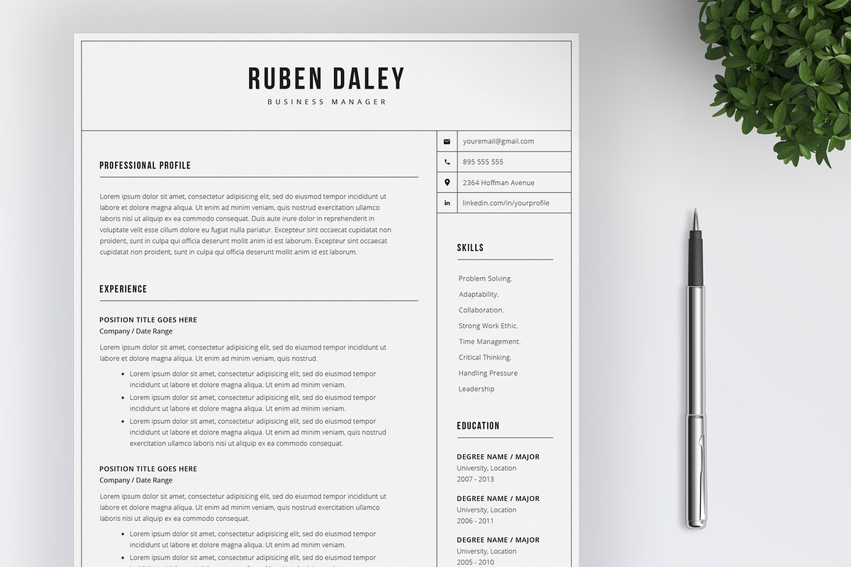 Simple Resume and Cover letter, a Resume Template by SalientResume (Photo 1 of 5)