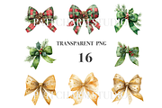 16 Christmas Bows Clipart, a Decorative Illustration by Pati Charm Studio (Thumbnail 3 of 8)