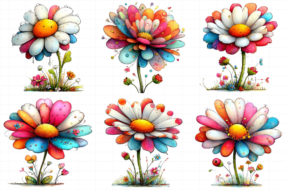 Whimsical Spring Daisy Flower Clipar, an Illustration by Daily.Designs (Photo 5 of 7)