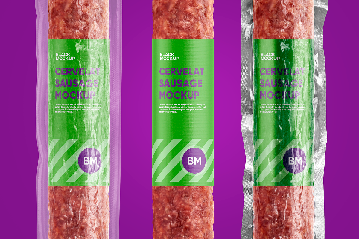 Cervelat Sausage Mockup, a Packaging Mockup by BlackMockup (Photo 13 of 15)