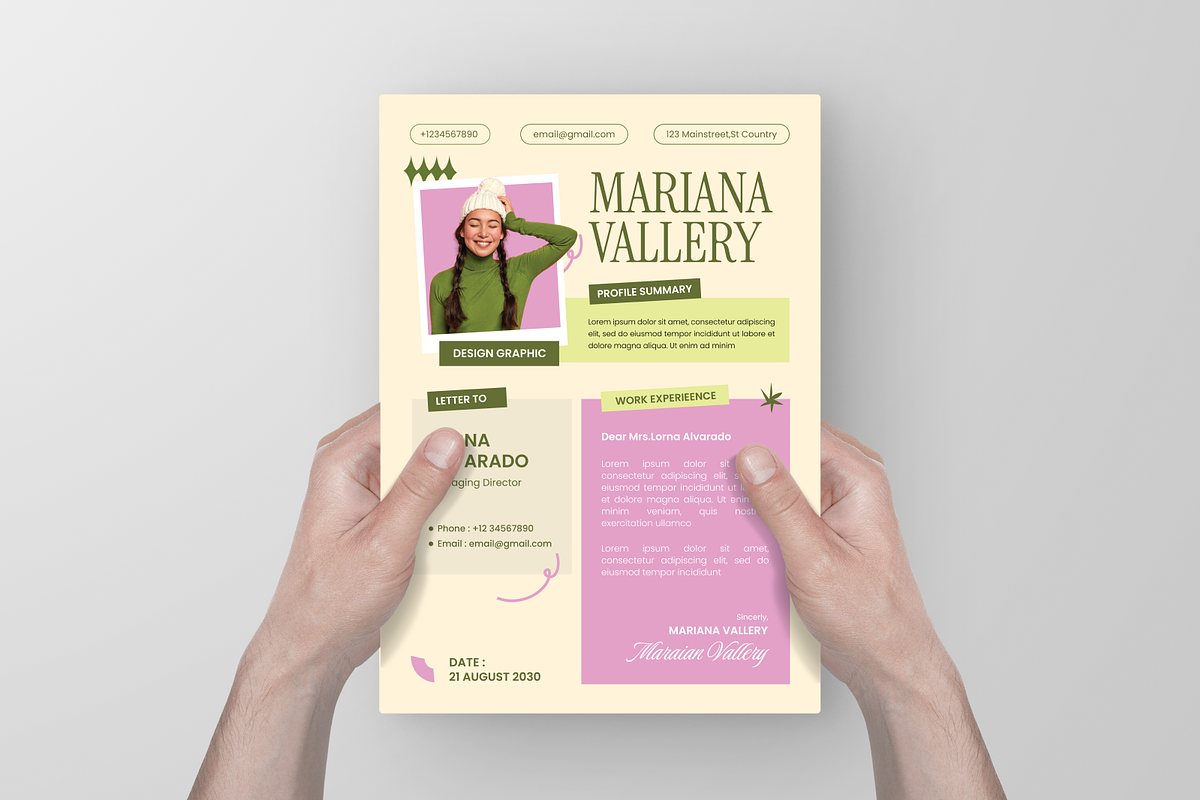 Modern Creative CV Resume, a Resume Template by Annora Studio (Photo 5 of 6)