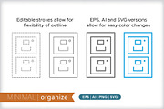 Minimal organize icons, an Outline Icon by Picture Window (Thumbnail 3 of 5)
