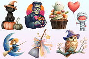 Cute Halloween Set Clipart, a Graphic by CitraGraphics (Thumbnail 2 of 4)