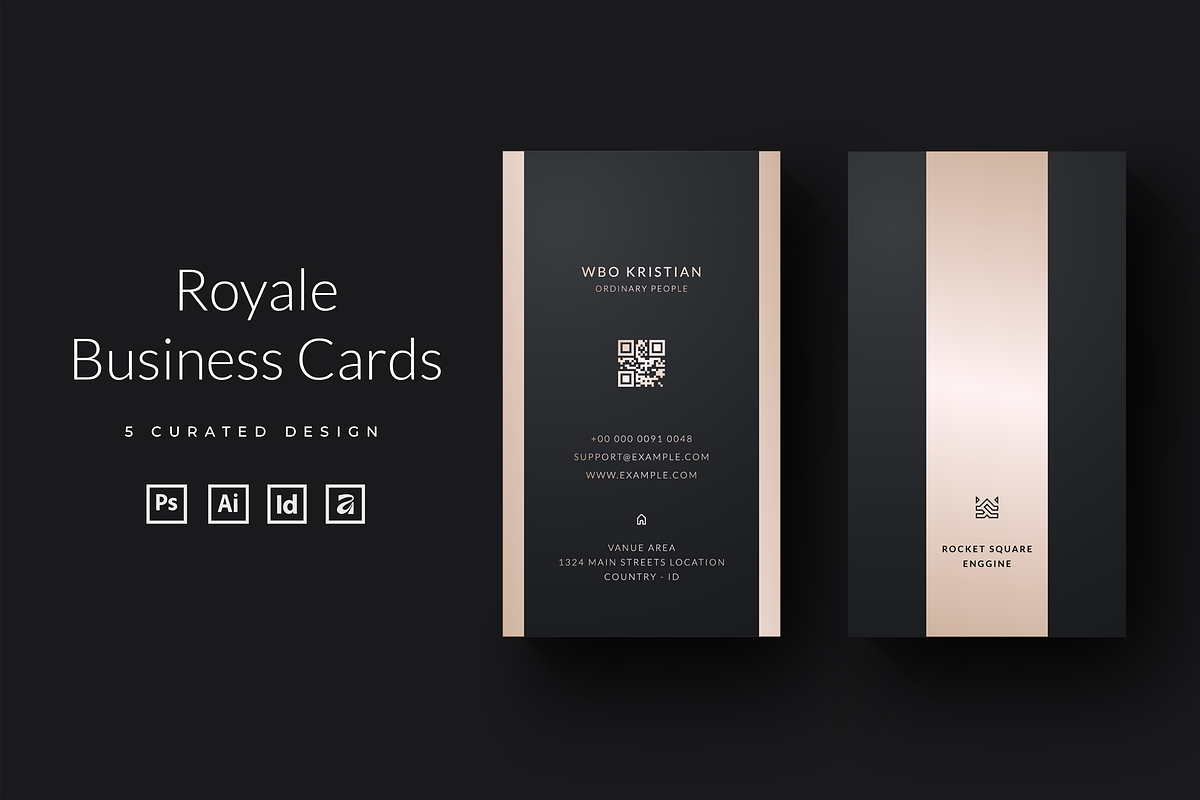 Royale Business Card - 5 Bundles, a Business Card Template by Ctrl space studio (Photo 1 of 9)