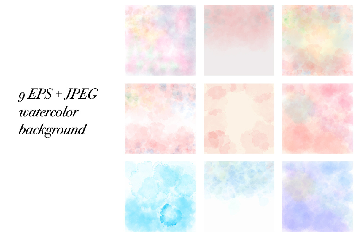 Vector watercolor background set, a Texture Graphic by Della_Liner (Photo 2 of 2)