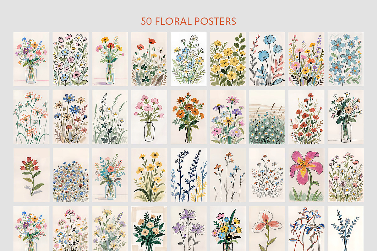 Dreamy floral posters, a Background Graphic by MixedArt (Photo 7 of 10)