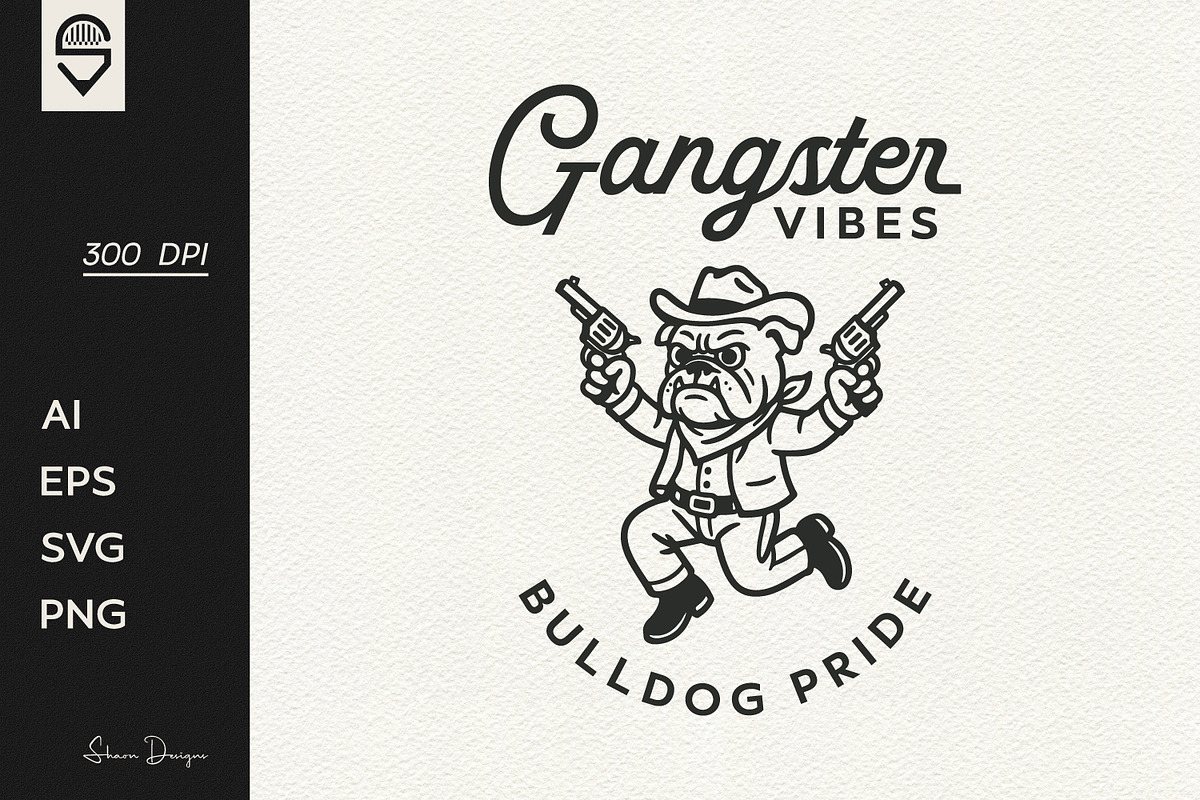 Cool Cowboy Bulldog Gangster Vibes, a Graphic by shaondesigns (Photo 1 of 4)