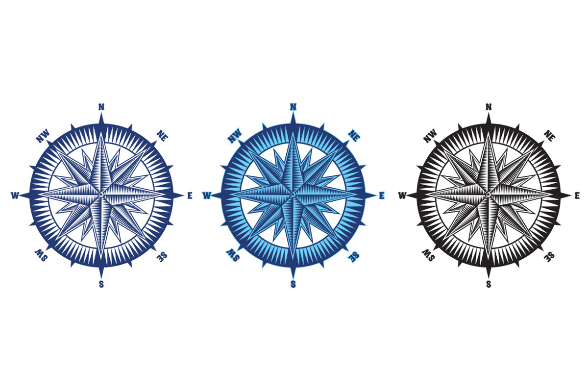 Steering wheel , Anchor, Wind rose, an Object Graphic by Bakhtiozin art graphic (Photo 4 of 4)