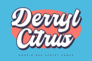 Derryl Citrus – 80s Script Fonts, a Script Font by Konstantine Studio (Thumbnail 1 of 3)