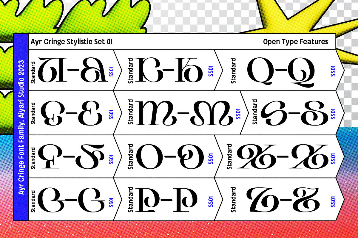 Cringe Experimental Typeface, a Serif Font by Aiyari (Photo 5 of 14)