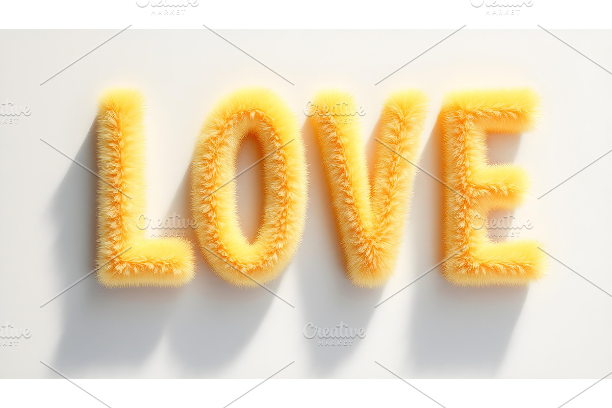 Love poster with fluffy letters, a Decorative Illustration by Elen_Art