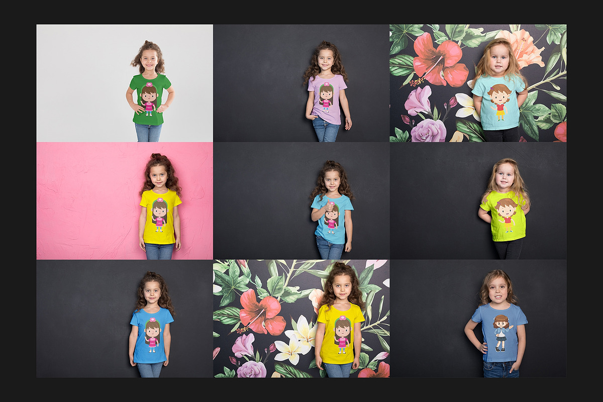 111 Kids T-Shirt Mock-Up Set, a Shirt Mockup by Freeman Studio (Photo 15 of 24)