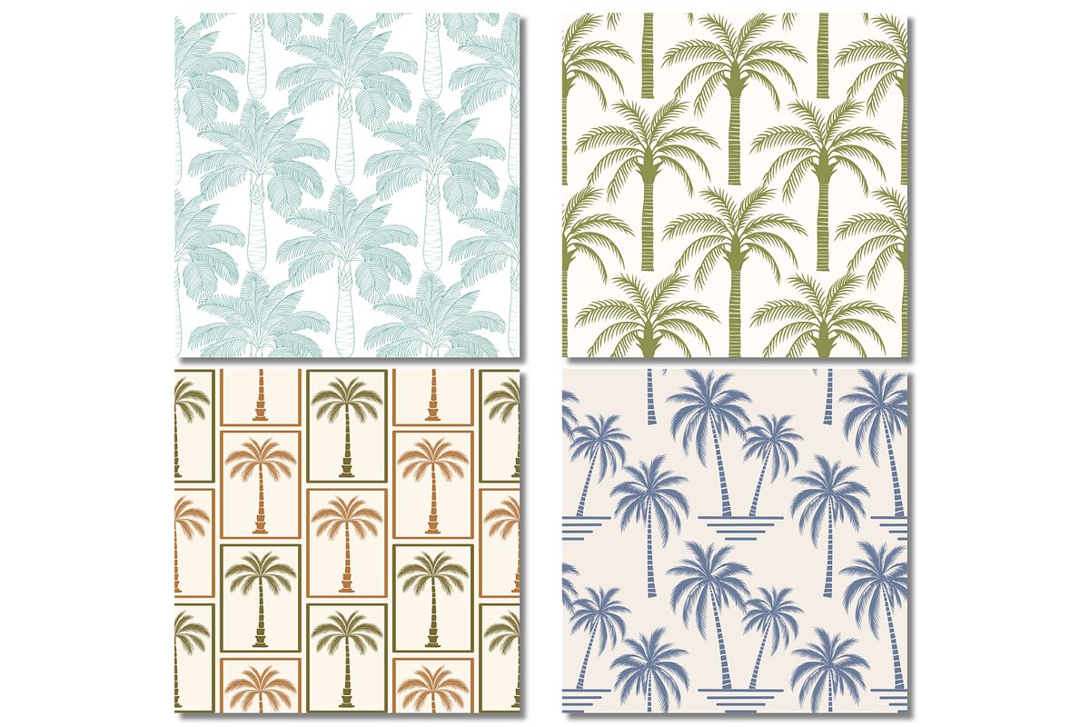 Palm Tree Tropical Seamless Patterns, a Pattern Graphic by wind mill (Photo 4 of 4)