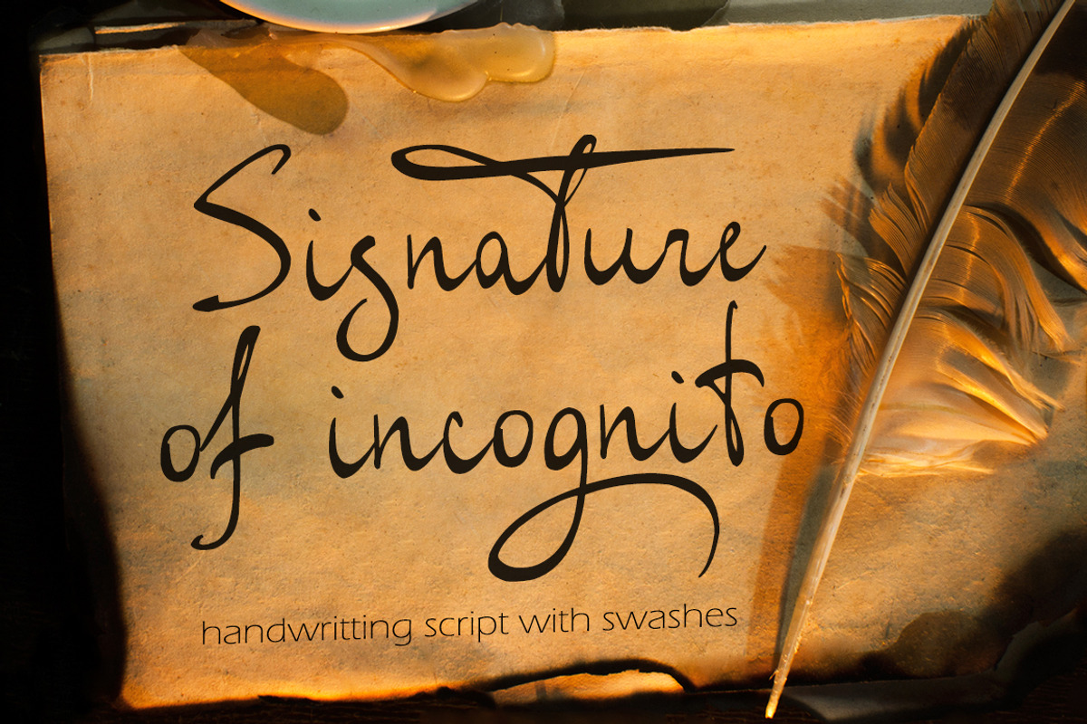 Signature of incognito (ttf, otf)