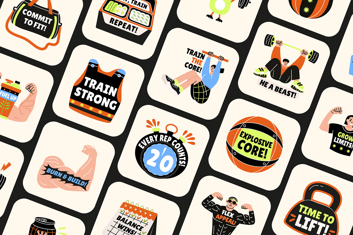 Animated Gym Stickers Collection, an Emoji Icon by Brickclay (Photo 5 of 5)