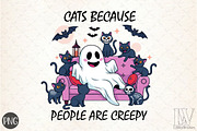 Cats People Are Creepy ,skeleton Cat, an Illustration by Libby Wishes (Thumbnail 1 of 6)