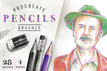 Procreate Pencils brushes, a Brush Add-On by Michal Design